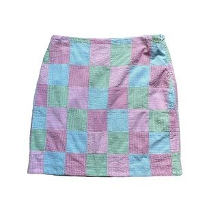 Talbots Women’s Patchwork Seersucker Pencil Skirt Size 8 Stripes Colorful